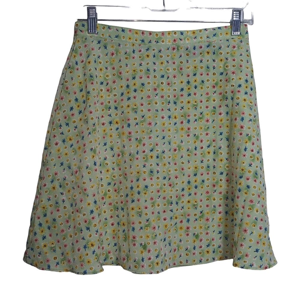 Exact Change Vintage 90s Floral Skater Skirt Mini Soft Girl Size 9